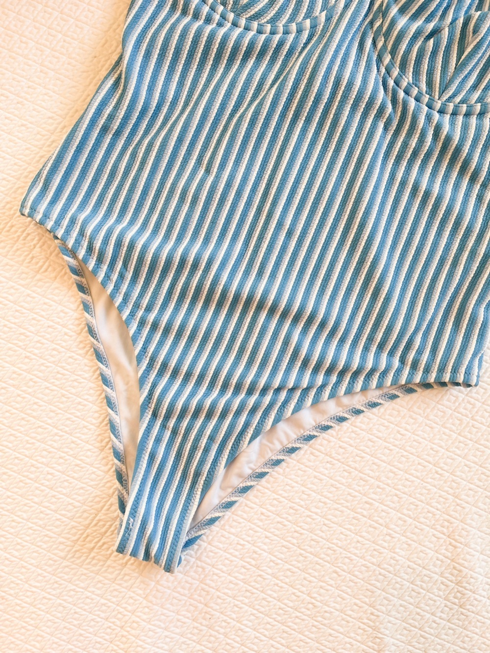 NWT Anthro Rhythm Sunbather Striped Underwire One Piece Swimsuit Size XXL Ocean - Picture 9 of 13